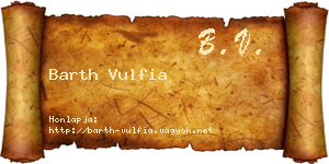 Barth Vulfia névjegykártya
